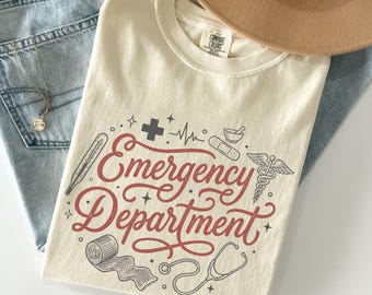 Comfort Colors Emergency Department Shirt, ER Registered Nurse Gift Tee, Emergency Room Staff Graphic Funny TShirt, ED Tech Appreciation Top