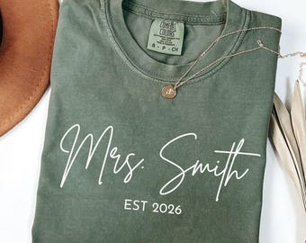 Custom Mrs Shirt, Mrs Last Name Shirt, Bride Personalized Shirt, Wifey Shirt, Bride Top, Mrs Custom Top, Future Mrs Tee