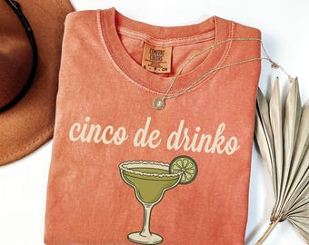 Comfort Colors Cinco De Drinko Margarita Shirt, Funny Cinco De Mayo Party Tee, Sarcastic Drinking Fiesta Outfit, Fiesta Party Graphic Tshirt