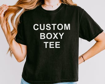 Custom Personalized Comfort Colors Boxy T-Shirt with Name or Message - Perfect Gift for Birthdays, Anniversaries, Weddings, and Occasions