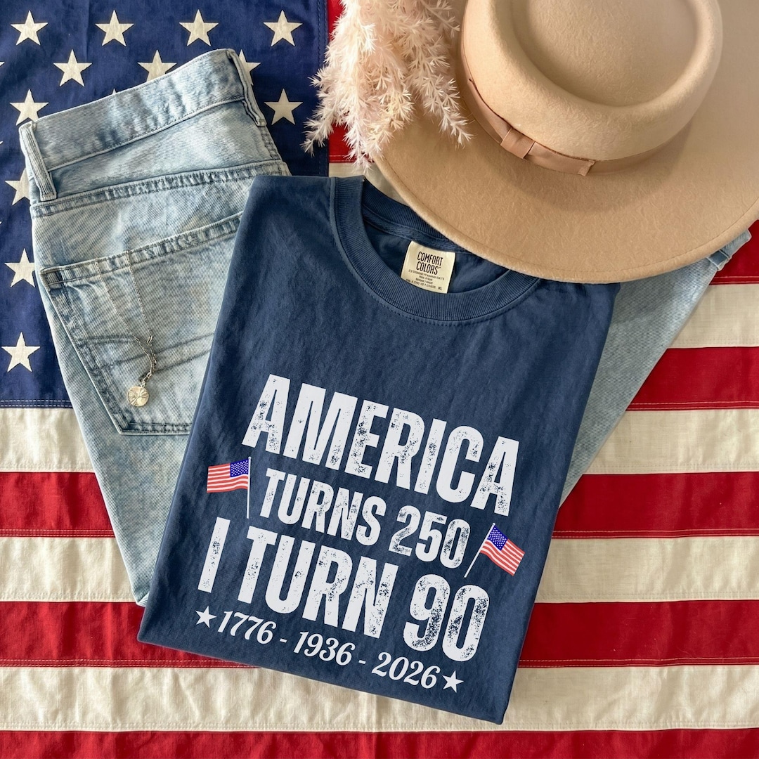 Comfort Colors® Vintage 90th Birthday Shirt 1936, America Turns 250 Tee, 90th Birthday Gif