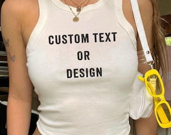 Custom Tank Top, Custom photo Tank Top, Personalized Tank Top, ANY image, Business Logo Crop Top, custom present, Y2K Tank Top
