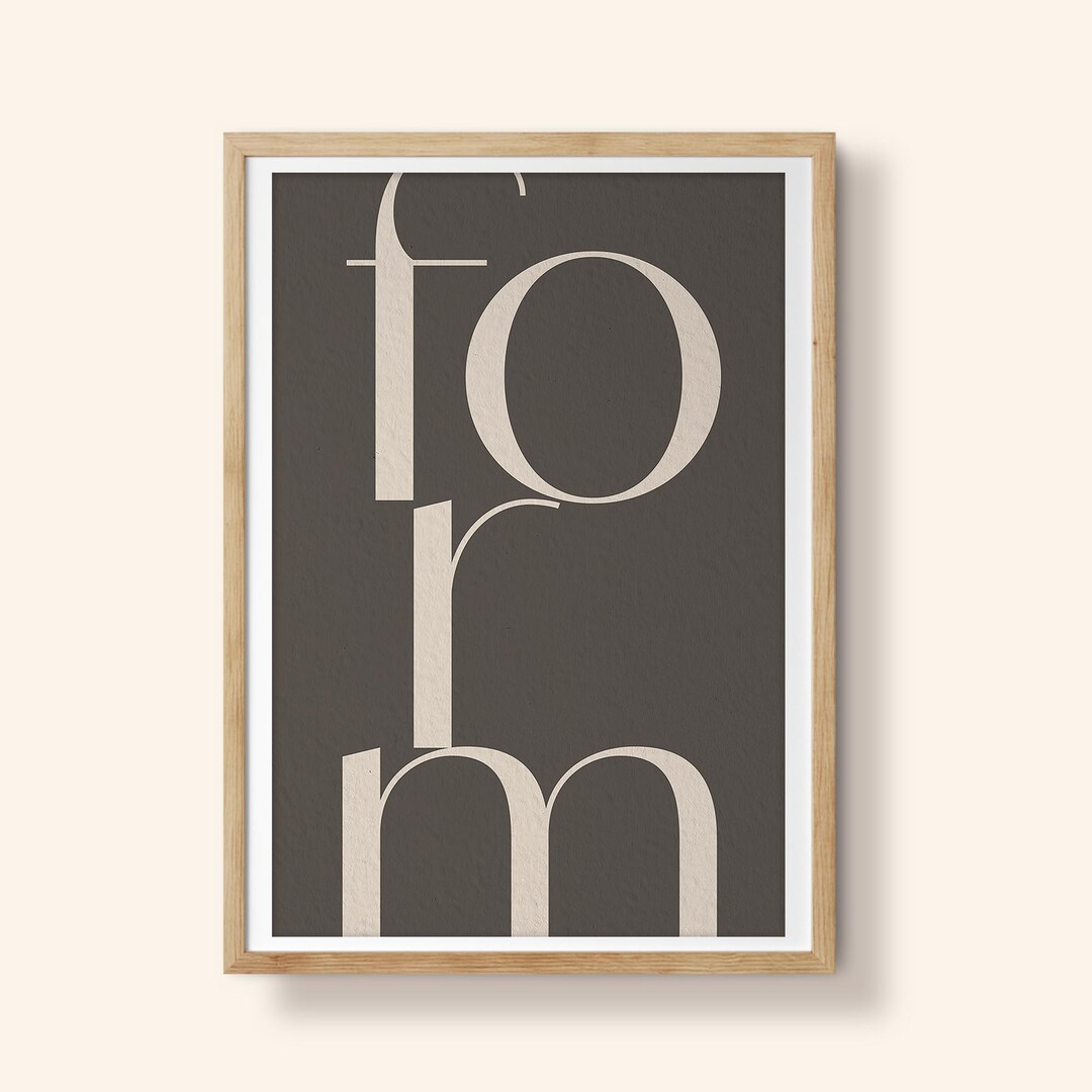 Abstract Typography Form Wall Art Printable, Modern Minimal Text Poster ...