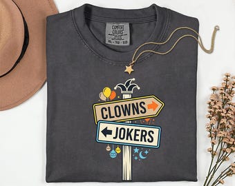 Comfort Colors Clowns to the Left Jokers to the Right T-shirt, Retro 70s Song Lyric Tee