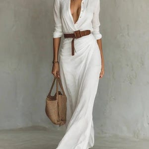Handgemaakte maxi-jurk dames elegante lange outfit