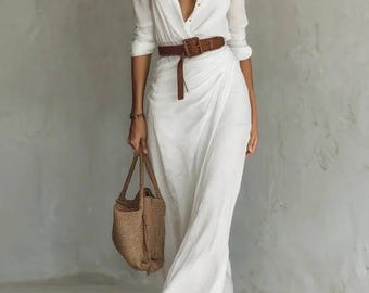 Handgemachtes Maxi Kleid Frauen Elegantes Langes Outfit