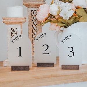 Arch Acrylic Table Numbers | Block Style Arch Table Numbers | Arch Table Numbers