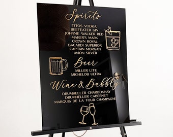 Large Bar menu acrylic | Acrylic Drinks Menu | Signature Drinks Menu