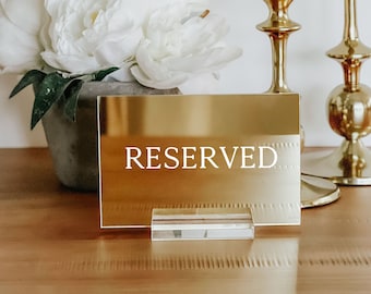 Reserved table sign, Acrylic wedding signs, Minimalist Wedding Table Decor, Acrylic table signs, Table Decor- RS3