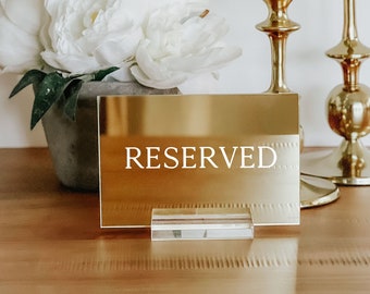 Reserved table sign, Acrylic wedding signs, Minimalist Wedding Table Decor, Acrylic table signs, Table Decor- RS3