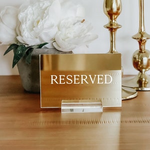 Reserved table sign, Acrylic wedding signs, Minimalist Wedding Table Decor, Acrylic table signs, Table Decor- RS3