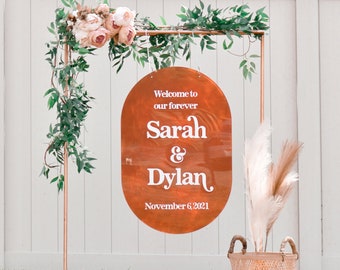 Solid Painted Back Bohemian Welcome Sign | Modern Calligraphy | Bohemian Wedding Style  | Wedding Signage | WS37