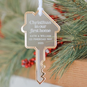Custom 3D Christmas House Key Ornament | Stocking Stuffer |  Custom Acrylic Real State Gift | Gift Under 15