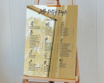 Acrylic Mirror Seating Chart, Our favorite people, Acrylic Wedding Sign, Custom Seating Chart