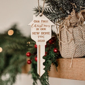 Our first Christmas in our new home ornament- key ornament- gift under 10- Our first Christmas