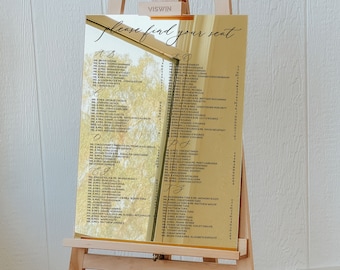 Acrylic Mirror Seating Chart, Find Your Seat, Acrylic Wedding Sign, Custom Seating Chart