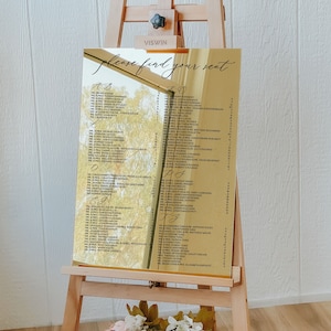 Acrylic Mirror Seating Chart, Find Your Seat, Acrylic Wedding Sign, Custom Seating Chart