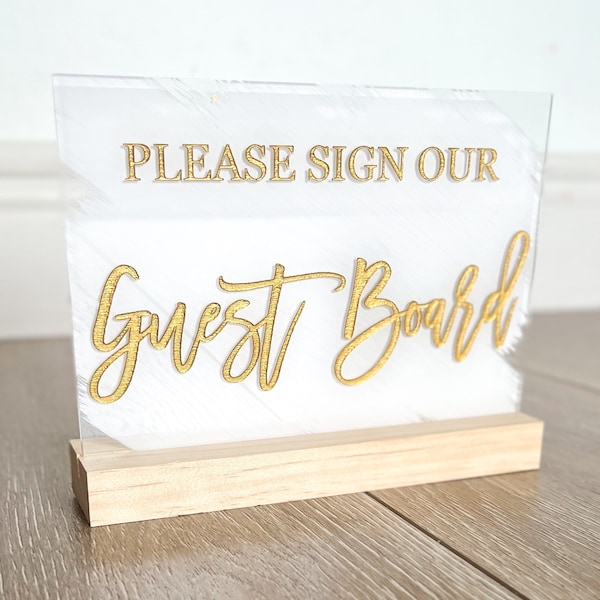 Please sign our Guest Board | Acrylic Wedding Signs | Wedding Decor- TS20
