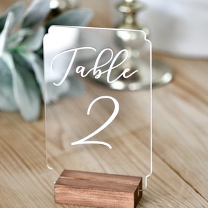 Acrylic Modern Calligraphy Table Numbers, Wedding Acrylic Table Signs, Painted Table Numbers- TN8