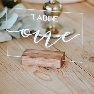 Acrylic Modern Calligraphy Table Numbers, Wedding Acrylic Table Signs, Painted Table Numbers