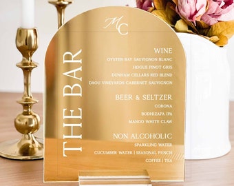 The Bar Acrylic Sign |  Bar Menu Acrylic Sign | Arch Bar Sign