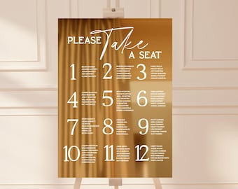 Mirror Acrylic Seating Chart | Please take your seat | Custom Acrylic Seating Chart