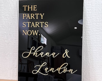 The Party Starts Now 3D Welcome Sign | 3D Acrylic Welcome Sign | Reception Welcome Sign