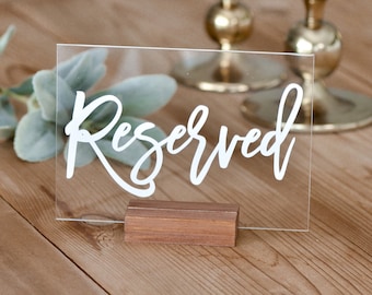 Restaurant Decor Restaurant Table Numbers Restaurant Table Sign Reserved Table Sign Clear Coat ADD ON Reserved Sign