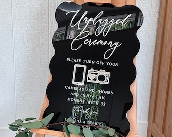 3D Acrylic Unplugged Welcome Sign  | Acrylic Ceremony Sign | Acrylic Wedding Sign - CS17