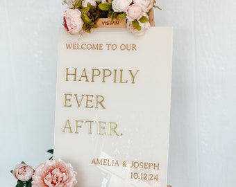 3D Welcome to our Happily Ever After Sign | Welcome Signage | Wedding Ceremony Sign