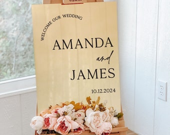 Modern Wedding Acrylic Sign  |  Mirror Welcome Wedding Sign WS77