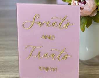 Sweets and Treats Acrylic Sign | Dessert Table Sign | Acrylic Table Signs