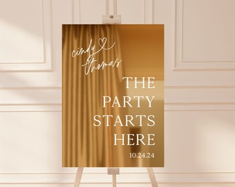 The Party Starts Here Sign | Wedding Reception Sign | Wedding Acrylic Sign