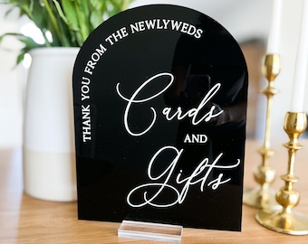Cards and Gifts Arched Sign | Modern Acrylic Sign | Arch Table Signs
