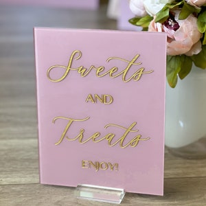Sweets and Treats Acrylic Sign | Dessert Table Sign | Acrylic Table Signs