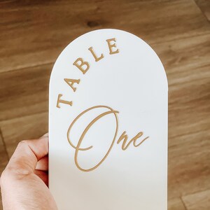 Arch Acrylic Table Numbers, Modern Wedding Acrylic Table Signs - TN24