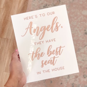 Here&#39;s to our Angels they have the Best Seat in this house | In Loving Memory Acrylic Sign | TS24