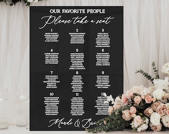 Acrylic Seating Chart, Our favorite people, Acrylic Wedding Sign, Custom Acrylic Seating Chart