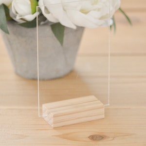Blank acrylic table number, 4&quot;x6&quot; table number, blank acrylic, freestanding table number, table decor, blank acrylic signs