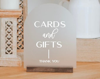 Cards and Gifts Arched Sign | Modern Acrylic Sign | Arch Table Signs