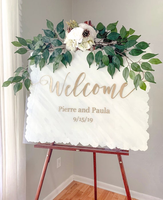 Clear Acrylic Sign Fully Customizable, Last Name Sign, Modern Acrylic Wedding  Sign, Welcome Sign, Modern Ceremony Sign, Lucite Wedding Sign