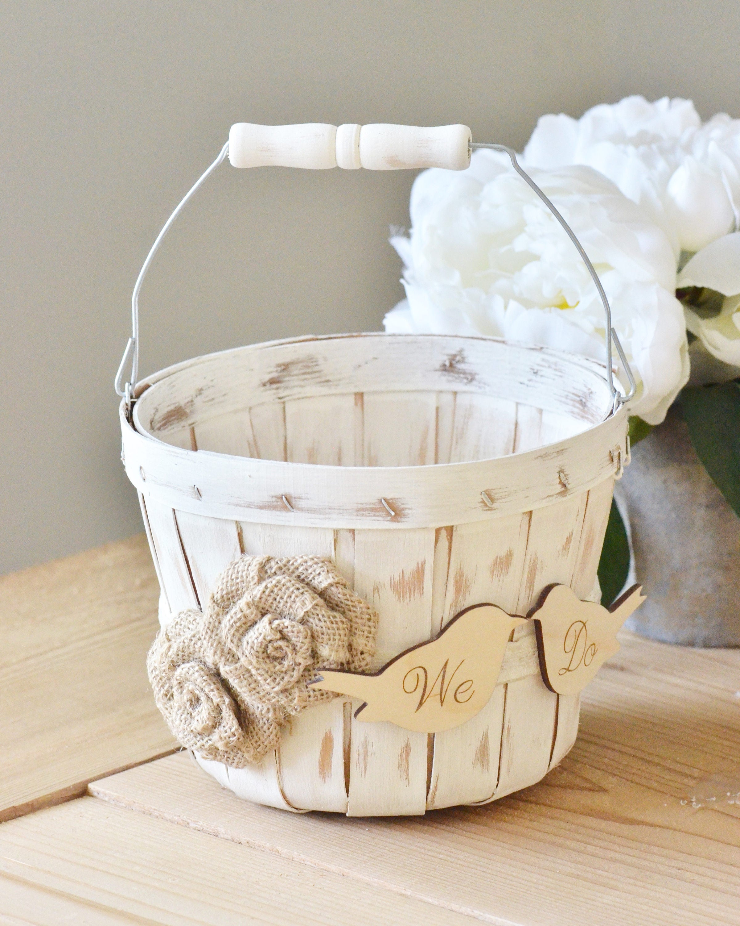Rustic We Do flower girl basket rustic flower girl basket Etsy