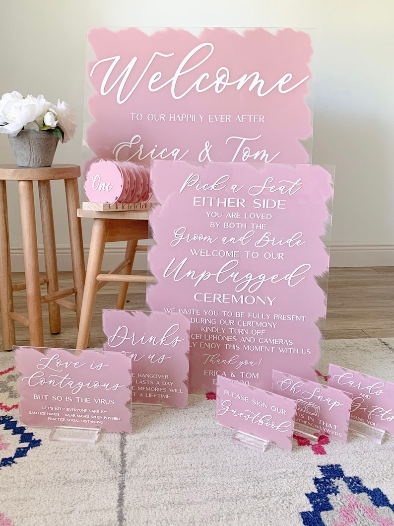 acrylic-wedding-signs-bundle-acrylic-sign-package-custom-etsy