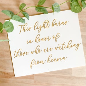 This light burns Acrylic Sign  |  In loving memory Sign- TS26