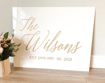 Welcome Acrylic Wedding Sign | Family Name Acrylic Sign | Last Name Wedding Sign - WS16