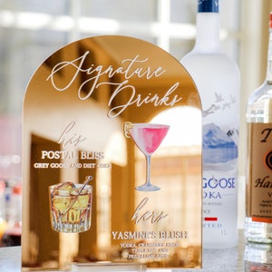 Arch Signature Drinks Sign | His and Hers Drink | Bar Menu Acrylic Sign