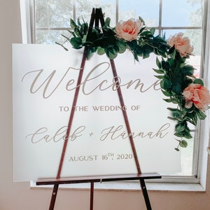 Wedding Welcome Sign | Welcome to our happily Ever After | Acrylic Wedding Welcome Sign | Personalized Welcome Sign | WS11