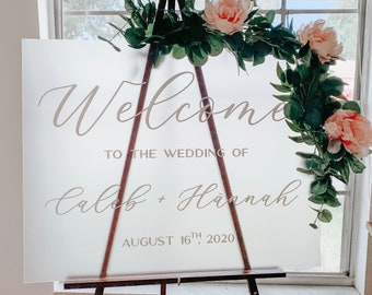 Wedding Welcome Sign | Welcome to our happily Ever After | Acrylic Wedding Welcome Sign | Personalized Welcome Sign | WS11