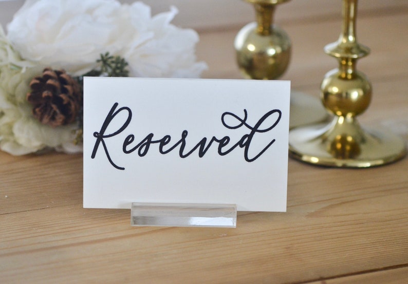Reserved table sign Acrylic wedding signs Minimalist