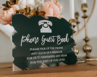 Phone guest book | Acrylic Table Signs | Modern Calligraphy Signs - TS17